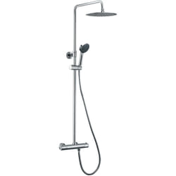 Colonne de douche télescopique round thermostatique avec cartouche 40 mm, sonde Vernet et système anti-brûlure