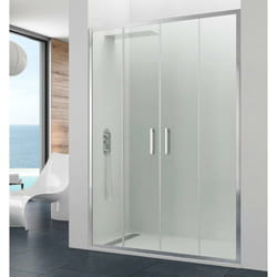Paroi de douche prestige 2 fixes + 2 coulissants, Décoré: Transparent Mesure: 136-142
