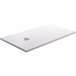 Receveur de douche extra-plat ARDESIA à charge minérale dernière génération avec texture Slate Soft, plus léger que la charge ...