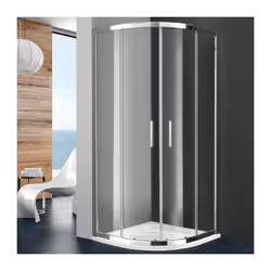 Pomme de douche avec profilés en aluminium chromé poli Étanchéité maximale Hauteur 195 cm Verre fixe de 8 mm et verre couliss ...
