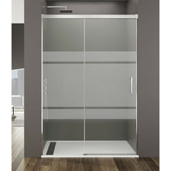 Paroi de douche basic fixe + coulissant, Décoré: Frost Mesure: 135-140 cm