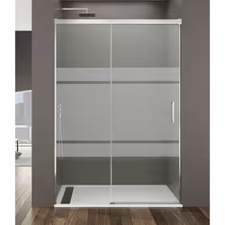 Absence de profil bas Profilés en aluminium Hauteur 195 cm Verre trempé de 6 mm d'épaisseur Guide-lame innovant avec bouton d ...