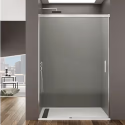 Absence de profil bas Profilés en aluminium Hauteur 195 cm Verre trempé de 6 mm d'épaisseur Guide-lame innovant avec bouton d ...