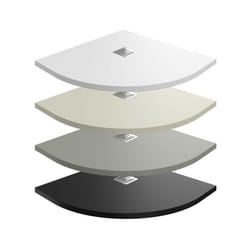 Receveur de douche extra plat semi-circulaire texture ardoise Ardesia Graphite Mesure: 80x80