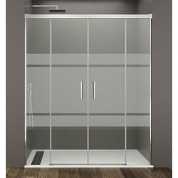 Paroi de douche basic spazio 2 fixes + 2 coulissants, Décoré: Frost Mesure: 182 - 192 cm
