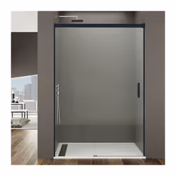 Absence de profil bas Profilés en aluminium Hauteur 195 cm Verre trempé de 6 mm d'épaisseur Guide-lame innovant avec bouton d ...