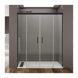 Absence de profil bas Profilés en aluminium Hauteur 195 cm Verre trempé de 6 mm d'épaisseur Guide-lame innovant avec bouton d ...