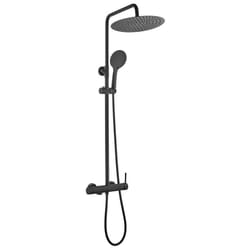 Colonne de douche télescopique inverter r noir monocommande avec inverseur au robinet