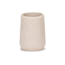 Porte-Brosse à Dents - Andrea House - Ø7.5x10.5cm - Grès - Beige - Accessoires de salle de bain
