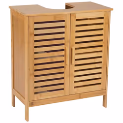 Meuble sous-lavabo en bambou 60x30x62cm (largeur/profondeur/hauteur) ba73151 andrea house.