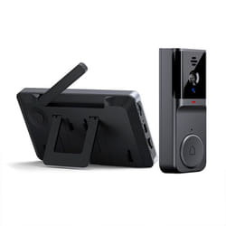 Sonnette vidéo sans fil avec écran IPS 4.3 audio bidirectionnel interphone visuel 2.4GHz caméra statique avec antenne
