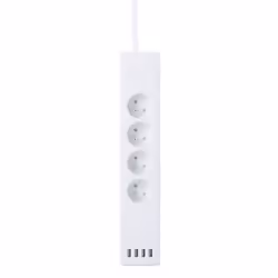 WOOX R4027, Intérieure, Type E, Acrylonitrile-Butadiène-Styrène (ABS), Plastique, Blanc, 4 sortie(s) CA, 230 V