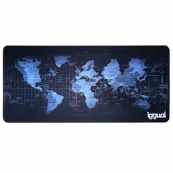 iggual IGG316887, Noir, Bleu, Image, Base antidérapante, Tapis de souris de jeu