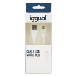 iggual IGG316931, 1 m, USB A, Micro-USB A, USB 2.0, Blanc