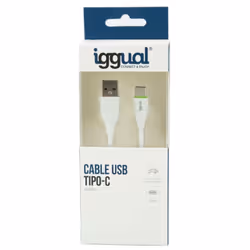 iggual IGG316948, 1 m, USB A, USB C, USB 2.0, Blanc