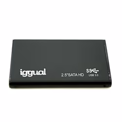iggual IGG317006, Boîtier HDD, 2.5", SATA, Série ATA II, Série ATA III, 5 Gbit/s, Connectivité USB, Noir