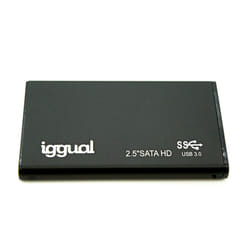iggual IGG317006 Boîtier de disques de stockage Boîtier HDD Noir 2.5"