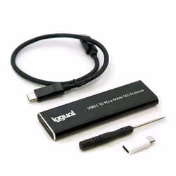 iggual IGG317020 Boîtier de disques de stockage Enceinte ssd Noir M.2
