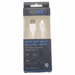 iggual IGG317181, 1 m, USB A, USB C, USB 2.0, Blanc