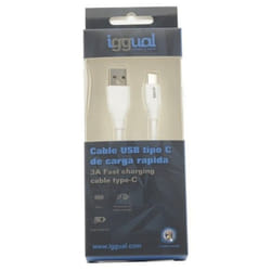 iggual IGG317181 câble USB 1 m USB 2.0 USB A USB C Blanc