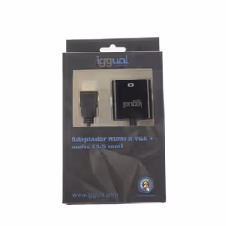 iggual IGG317303, 0,2 m, HDMI Type A (Standard), VGA (D-Sub), Mâle, Femelle, Droit