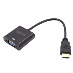 iggual IGG317303 câble vidéo et adaptateur 0,2 m HDMI Type A (Standard) VGA (D-Sub) Noir