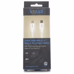 iggual IGG317365 câble USB 1 m 3.2 Gen 1 (3.1 Gen 1) USB C Blanc