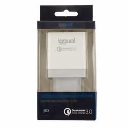 iggual IGG317389 chargeur d'appareils mobiles Universel Blanc Secteur Charge rapide Intérieure