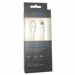 iggual IGG317761 câble Lightning 1 m Blanc