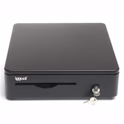 iggual IGG317945, Tiroirs-caisse manuels et automatiques, Plastique, Acier, Noir, 12 V, 380 mm, 335 mm