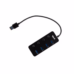 iggual IGG318478 hub & concentrateur USB 3.2 Gen 1 (3.1 Gen 1) Type-A 5000 Mbit/s Noir