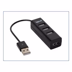 iggual HUB-A-4p, USB 2.0, USB 2.0, 480 Mbit/s, Noir, 0,1 m, USB
