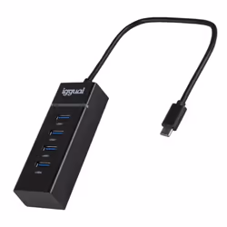 iggual IGG319239, USB 3.2 Gen 1 (3.1 Gen 1) Type-C, USB 3.2 Gen 1 (3.1 Gen 1) Type-A, 5000 Mbit/s, Noir, Acrylonitrile-Butadi ...