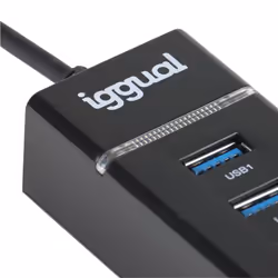 iggual IGG319239 hub & concentrateur USB 3.2 Gen 1 (3.1 Gen 1) Type-C 5000 Mbit/s Noir