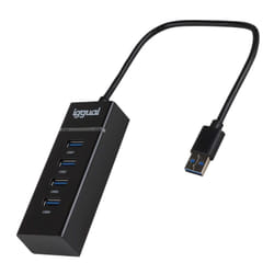 iggual IGG319246 hub & concentrateur USB 3.2 Gen 1 (3.1 Gen 1) Type-A 5000 Mbit/s Noir
