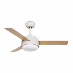 Este ventilador de uso interior ilumina hacia abajo y cuenta con palas reversibles de DM con acabado en madera, lo que le da  ...