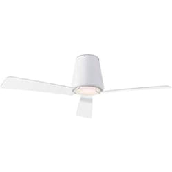 LedsC4 Ventilateur du Plafond Ip44 Garbí Led 12.8W Blanc Chaud - 3000K On-Off Blanc Transparent