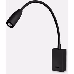 Leds-C4 Bed - Lampe de lecture murale LED noire 160lm 3000K | Finition: noir | Matériau: acier | Indice de protection IP: IP2 ...