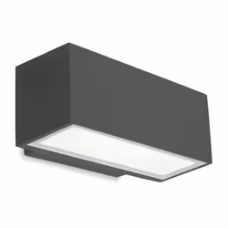 Leds-C4 Afrodita - Applique Murale Extérieure LED Up & Down Gris Urbain 22cm 1217lm 4000K IP65 | Fini: partiellement sablé, g ...