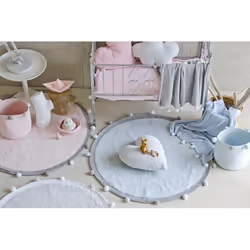 Lorena Canals Bubbly Tapis pour salle de jeux Gris, Rose Coton Rond