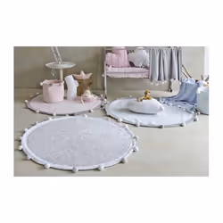 Lorena Canals Bubbly Tapis pour salle de jeux Gris Coton Rond