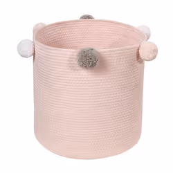 Lorena Canals Bubbly, Gris, Rose, Blanc, Coton, Panier, Monochromatique, Intérieure, Rond