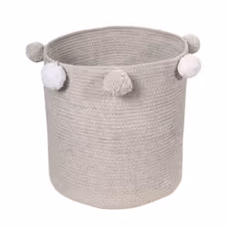 Lorena Canals Bubbly, Gris, Coton, Panier, Monochromatique, Intérieure, Rond