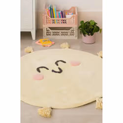 Lorena Canals C-MW-MYSUN Tapis pour salle de jeux Jaune Coton, Tissu Rond