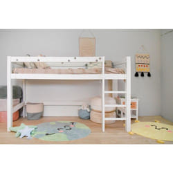 Lorena Canals - Tapis lavable en machine enfant bleu rond Big Big World Bleu ø 100