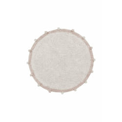 Lorena Canals C-BUBBLY-VNU Tapis pour salle de jeux Naturel, Rose Coton, Tissu Rond
