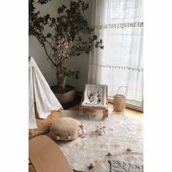Lorena Canals C-HIDO-HNY Tapis pour salle de jeux Beige, Marron Coton, Tissu Rectangle