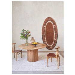 Tapis marron en laine lavable en machine ethnique Karibu Marron 80x140