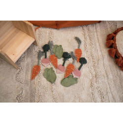 Tapis enfant lavable en machine Veggie Garden Beige 120x160