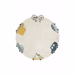 Lorena Canals C-WHEELS, Multicolore, Image, Coton, Tissu, Coton, Rond, Intérieure
